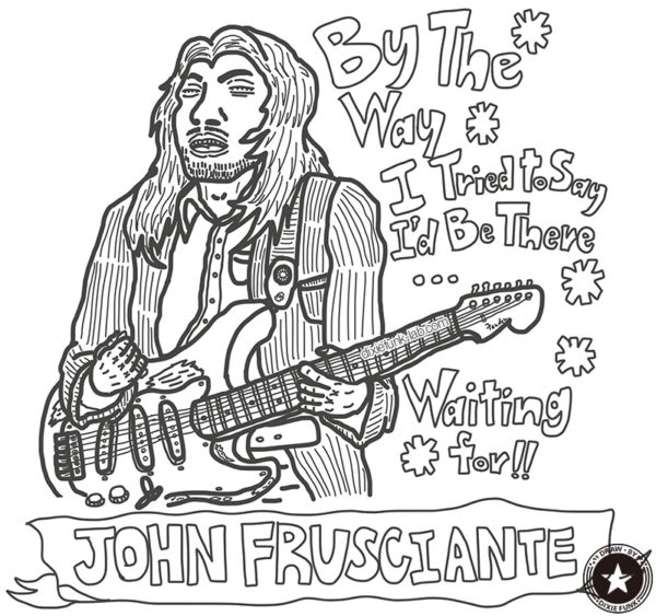 iPadで描いたジョン・フルシアンテの下絵です。